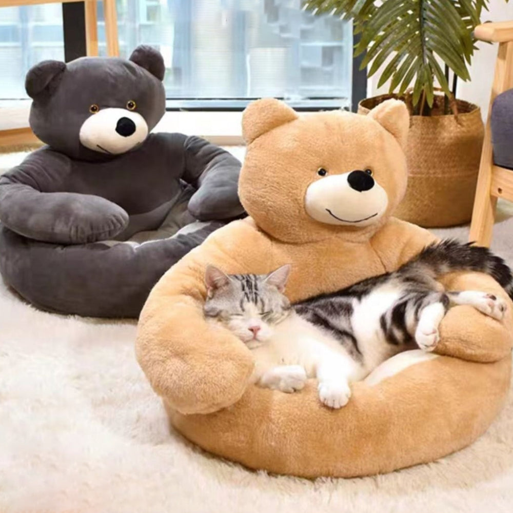 Cute Detachable Cuddle Bear Dog & Cat Bed