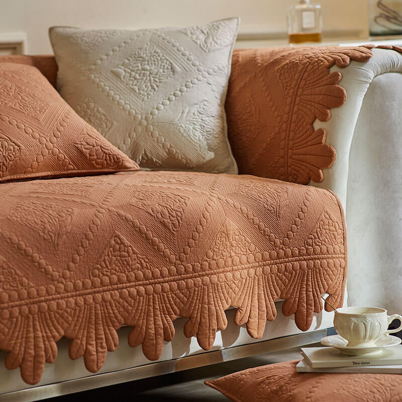 Fashion Leaf Trim Cotton Washable Sofa Cover