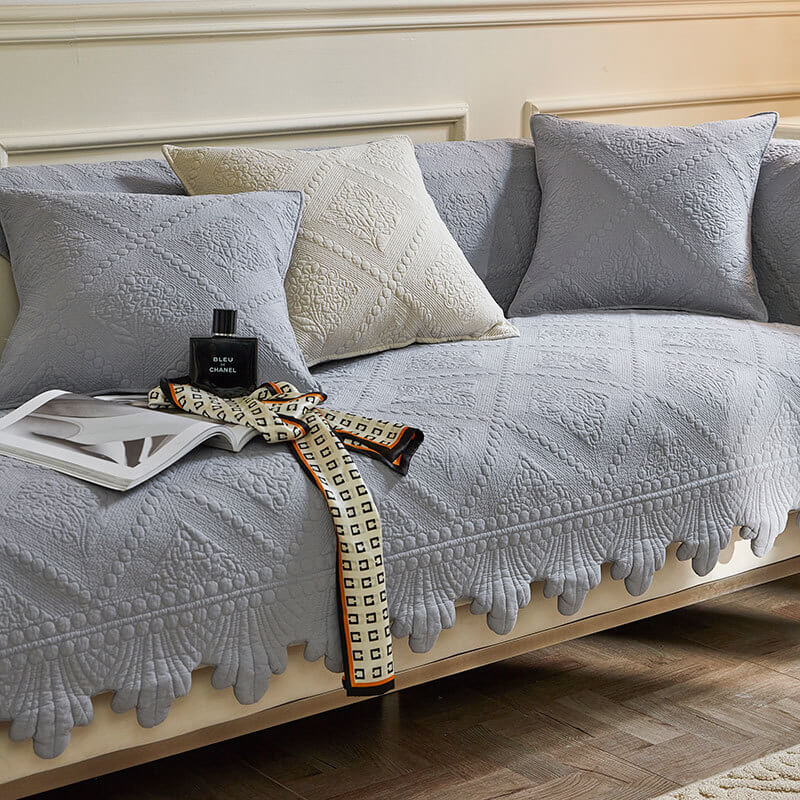 Fashion Leaf Trim Cotton Washable Sofa Cover