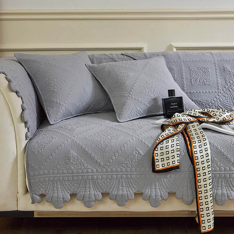 Fashion Leaf Trim Cotton Washable Sofa Cover