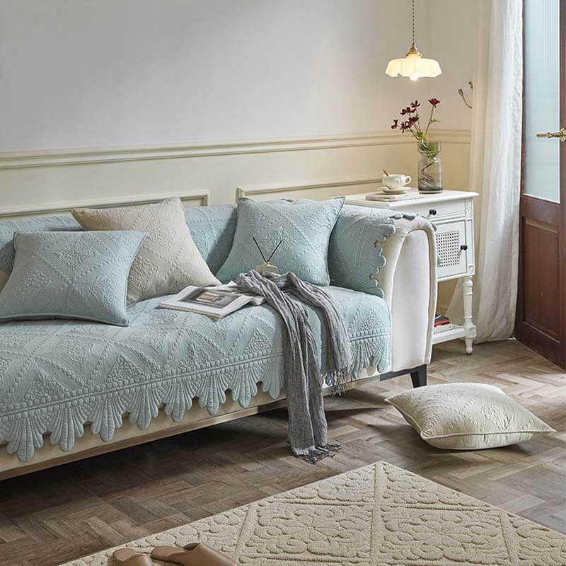 Fashion Leaf Trim Cotton Washable Sofa Cover