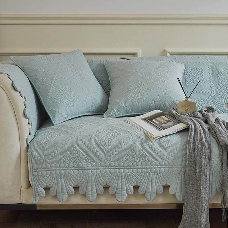 Fashion Leaf Trim Cotton Washable Sofa Cover