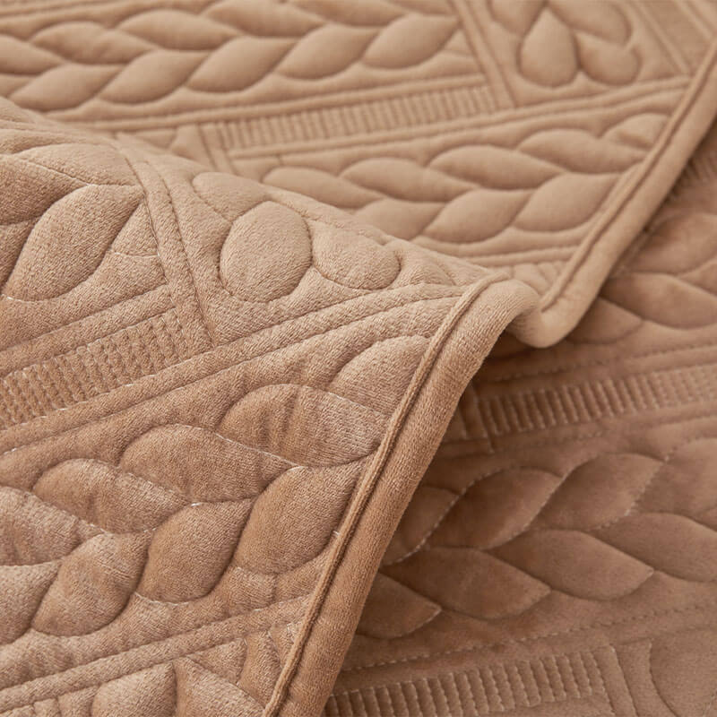 Warm Crystal Velvet Wheat Embroidery Non-Slip Sofa Cover