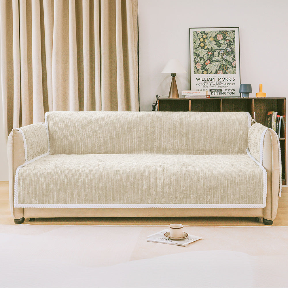 All-Season Striped Pet Rug Furniture Protector with Armrest Sofa Cover - Keep Still