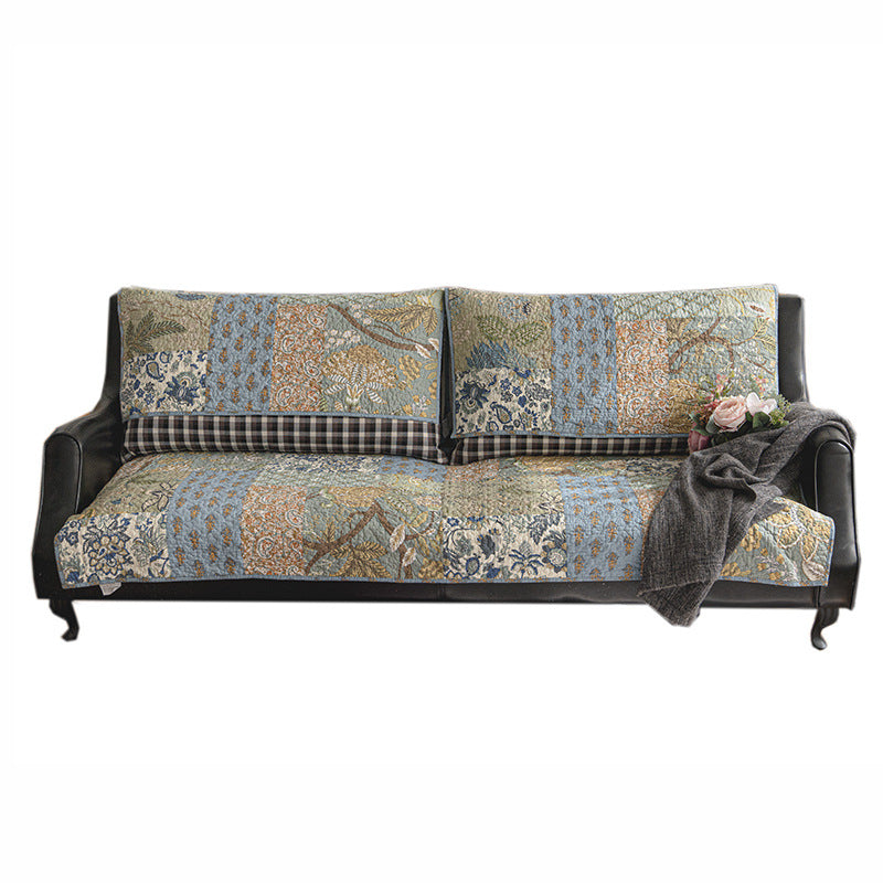 European Floral Cotton Furniture Protector Non-slip Sofa Cover