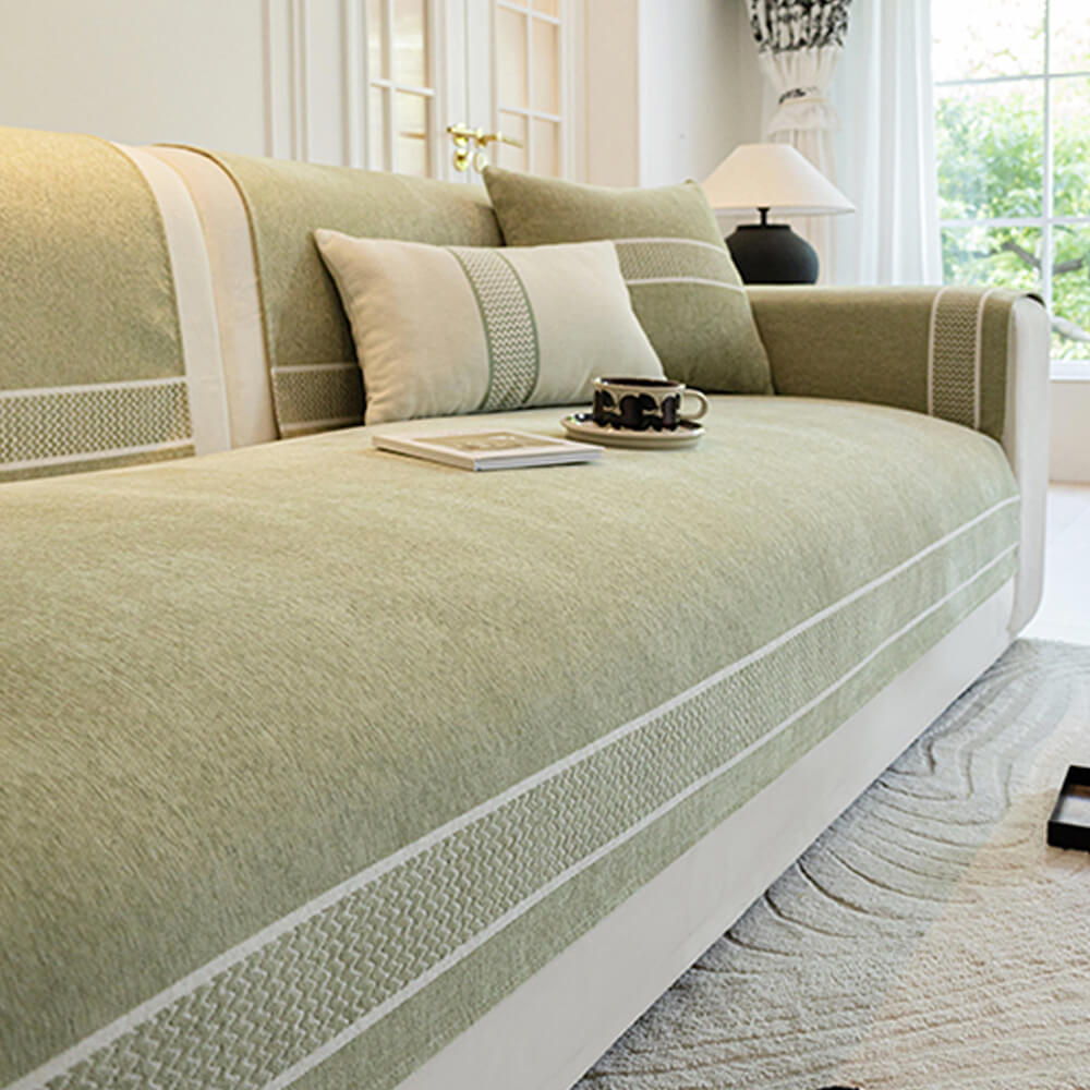 Chenille Jacquard Wide Edge Design Scratch-Resistant Sofa Cover