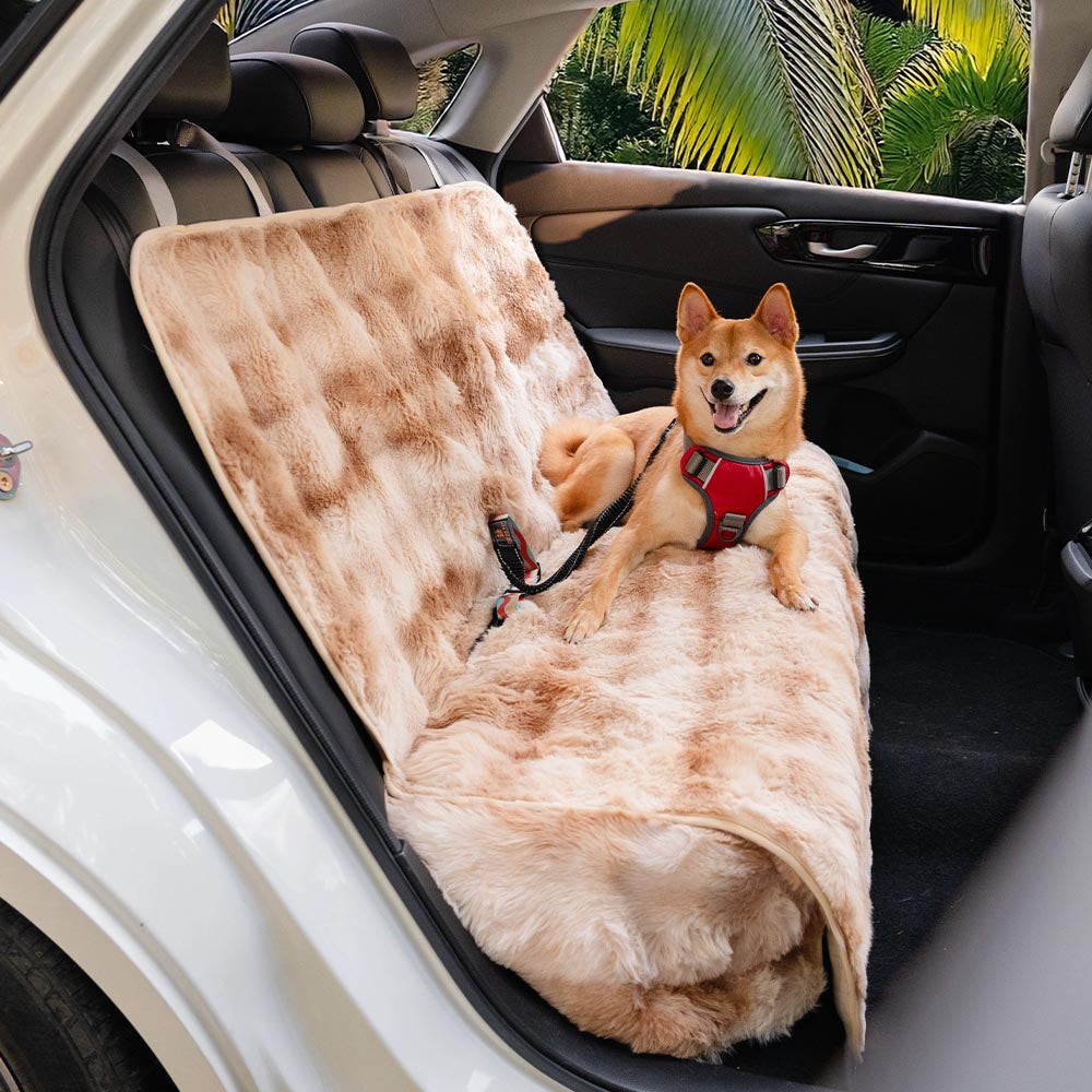 Fluffy Cosy Calming Pet Blanket Car Seat Protector Cover - Sure step