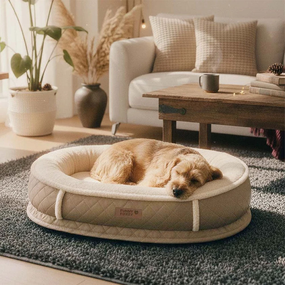 Deluxe Faux Leather & Plush Removable Orthopaedic Donut Dog Bed - WarmNest