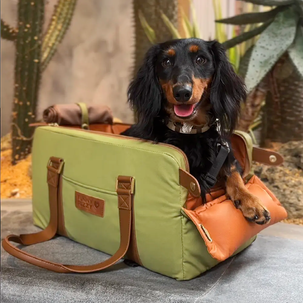 Deluxe Faux Leather Safety Center Console Pet Car Seat and Carrier - Urban Voyager