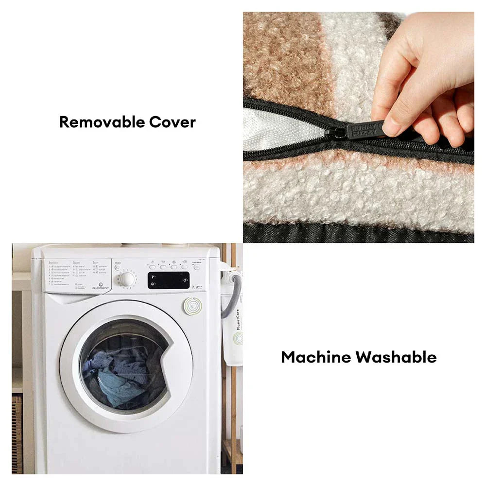 Plush Warmth Stripe Foldable Washable Dog & Cat Sofa Bed - MochaSnug