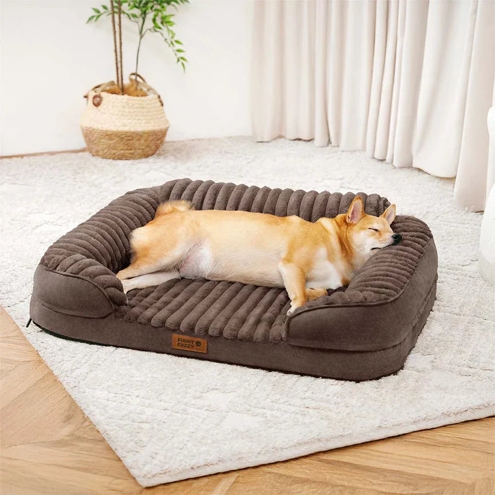 Fluffy Plush Orthopaedic Washable Bolster Dog Bed - ComfyPaws