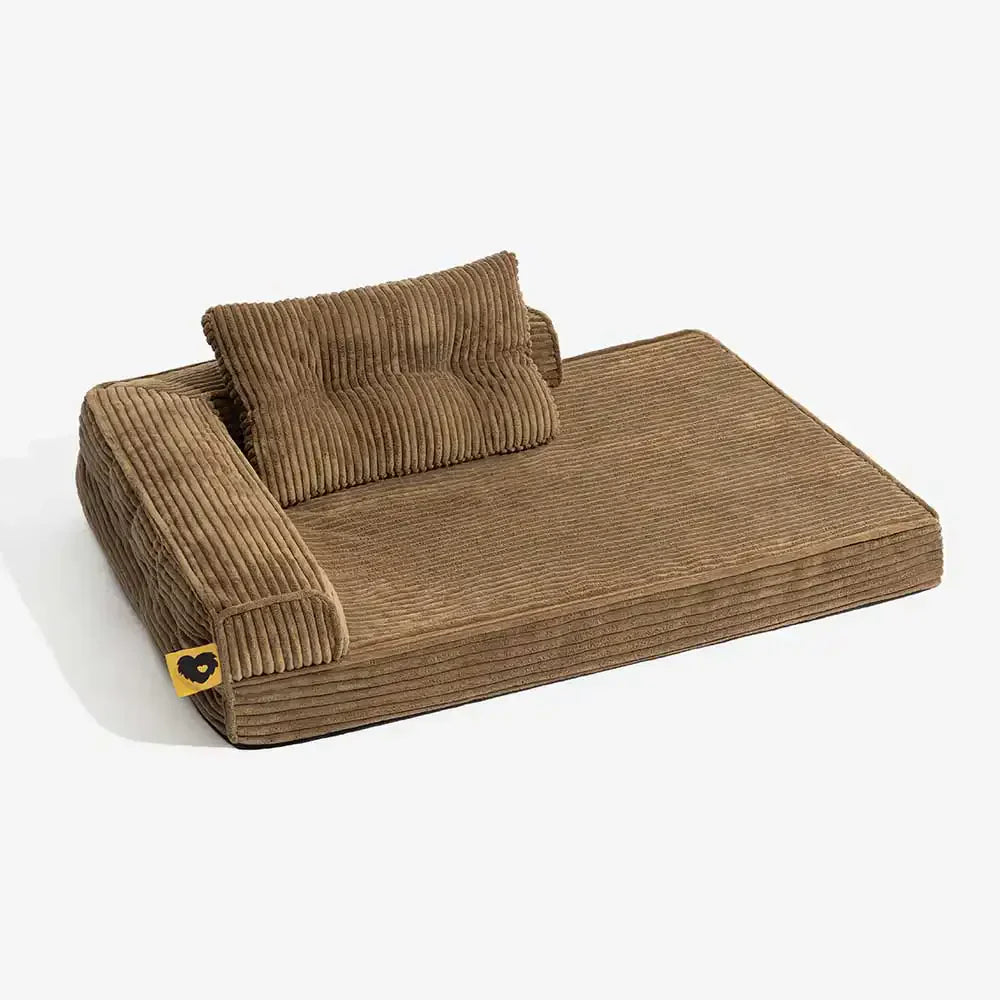 Corduroy Anti-Scratch Removable Orthopaedic Dog Bed with Pillow - ComfySofa