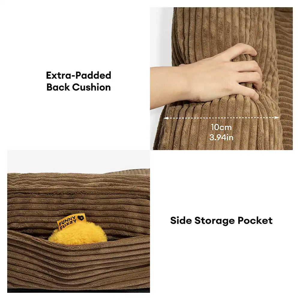 Corduroy Anti-Scratch Removable Orthopaedic Dog Bed with Pillow - ComfySofa