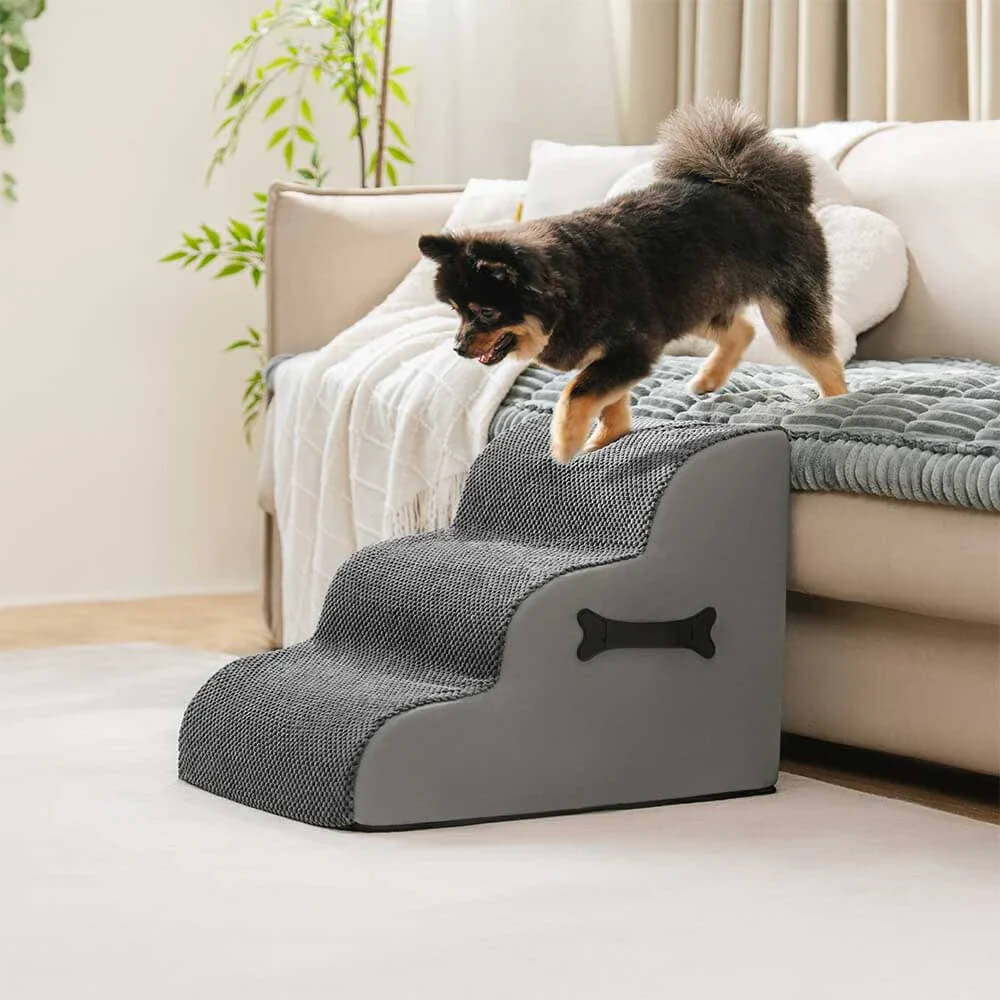 Adjustable Non-Slip Washable Soft Dog Steps with Gentle Ramp