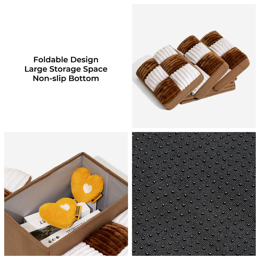 Chessboard Plaid Handcrafted Dog Steps with Storage - Multifunctional and Foldable