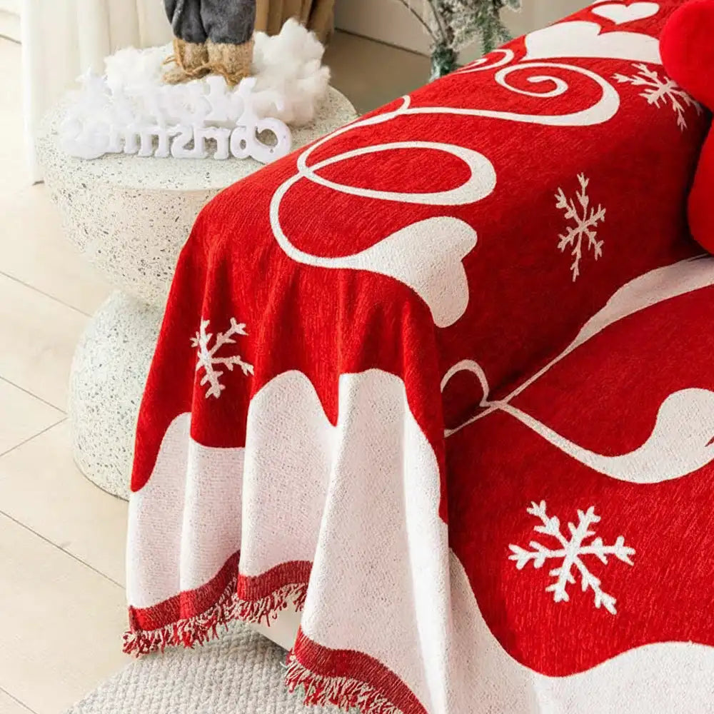 Christmas Decoration Chenille Wear-Resistant Sofa Blanket Sofa Cover
