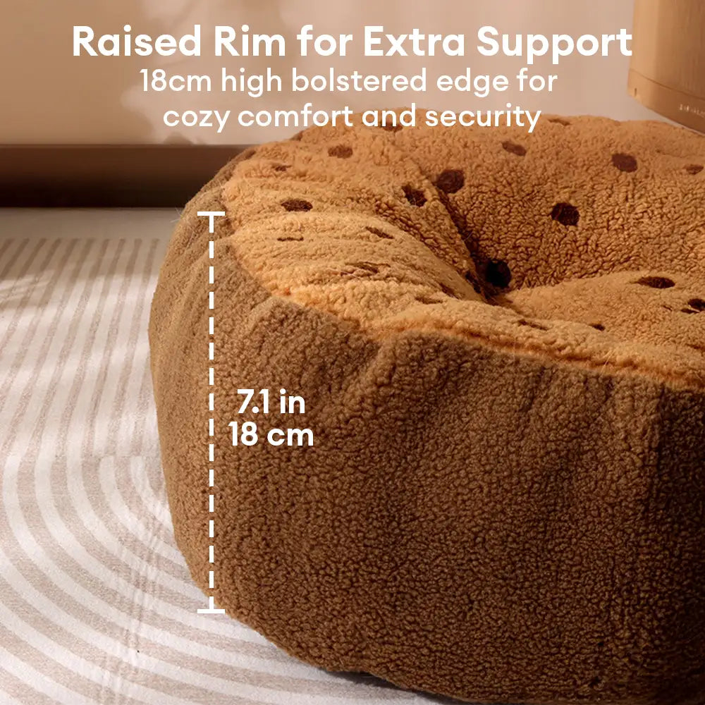 Cookie Plush Winter Warm Cosy Deep Sleep Dog Bed