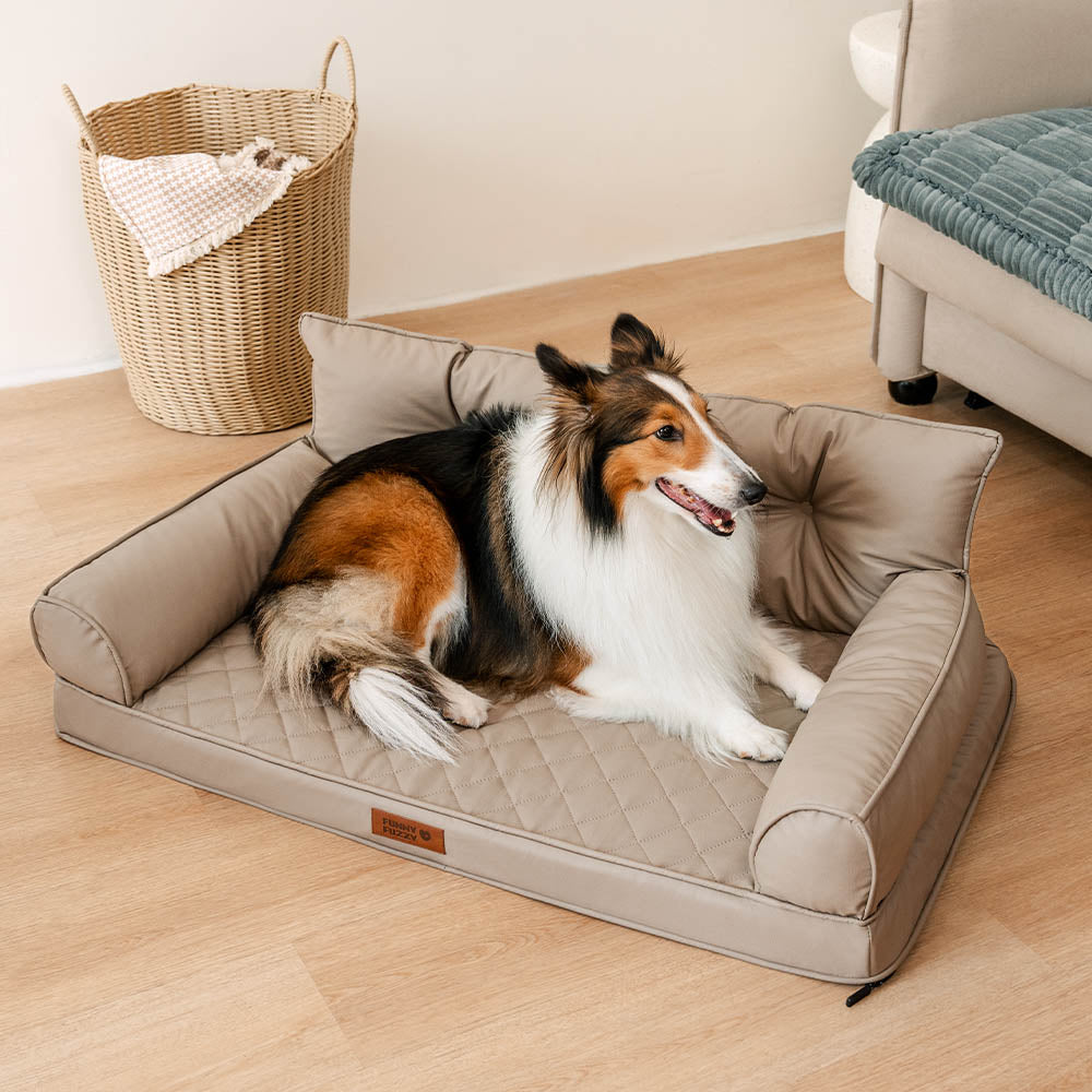 Luxe Faux Leather Foldable Orthopaedic Large Dog Bed - CoreLounge