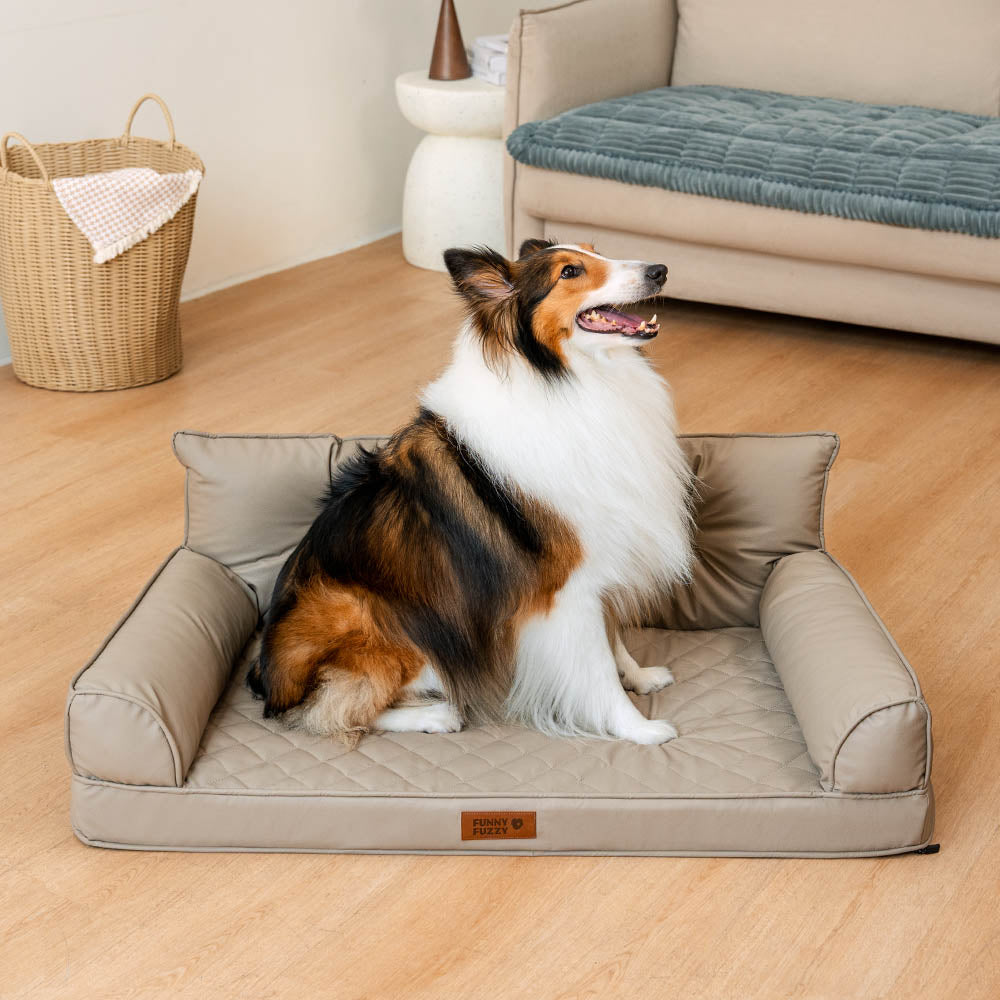 Luxe Faux Leather Foldable Orthopaedic Large Dog Bed - CoreLounge