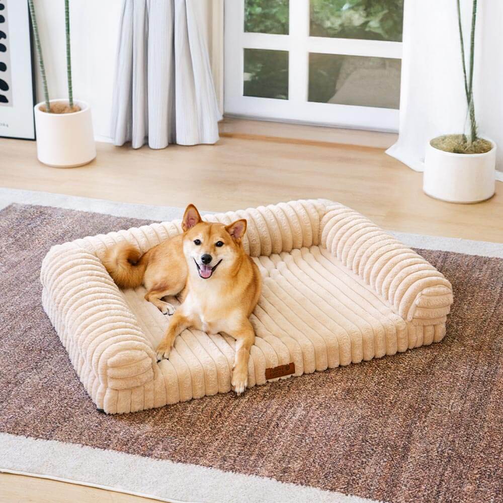 Cream Fluffy Comfort Orthopaedic Dog and Cat Sofa Bed