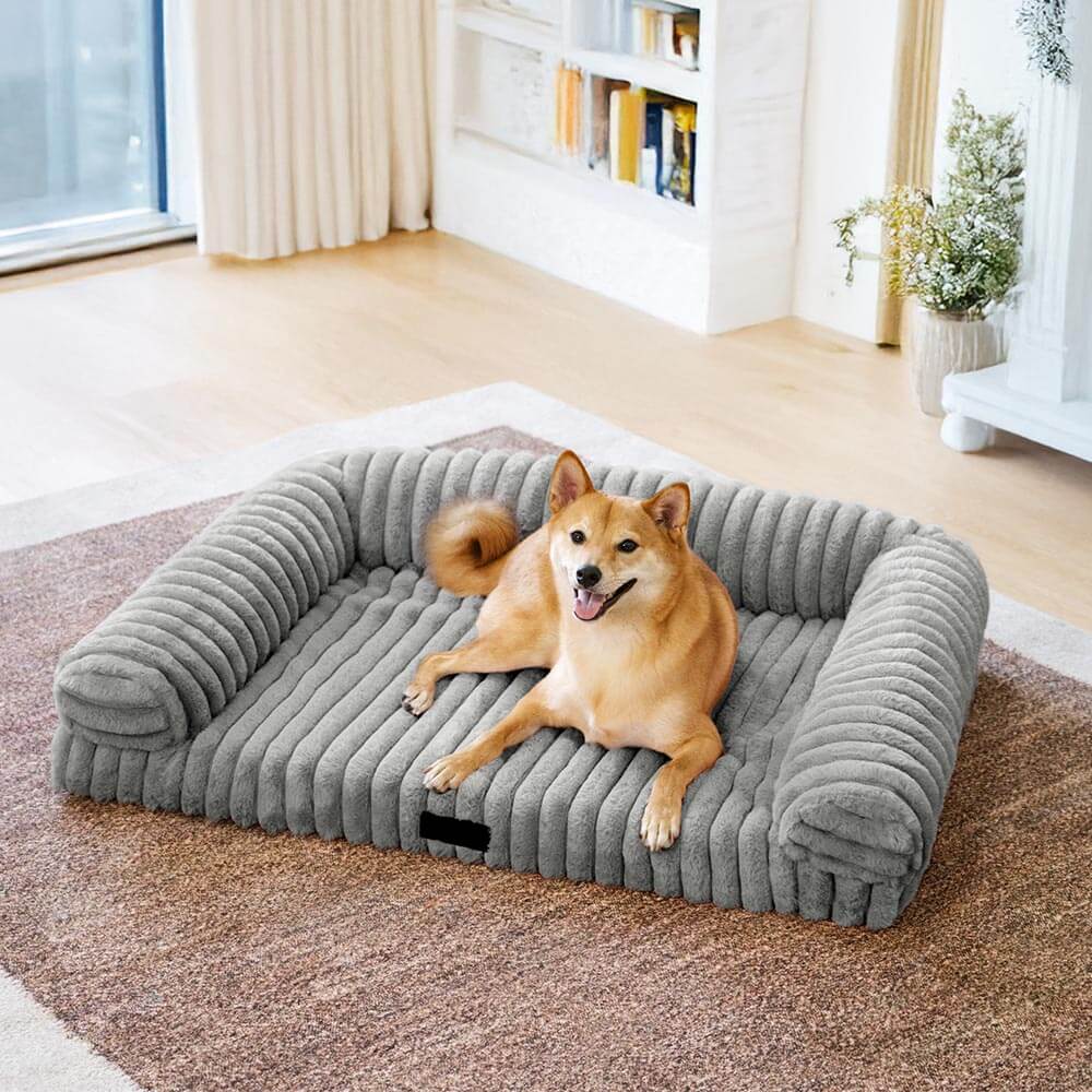 Cream Fluffy Comfort Orthopaedic Dog and Cat Sofa Bed
