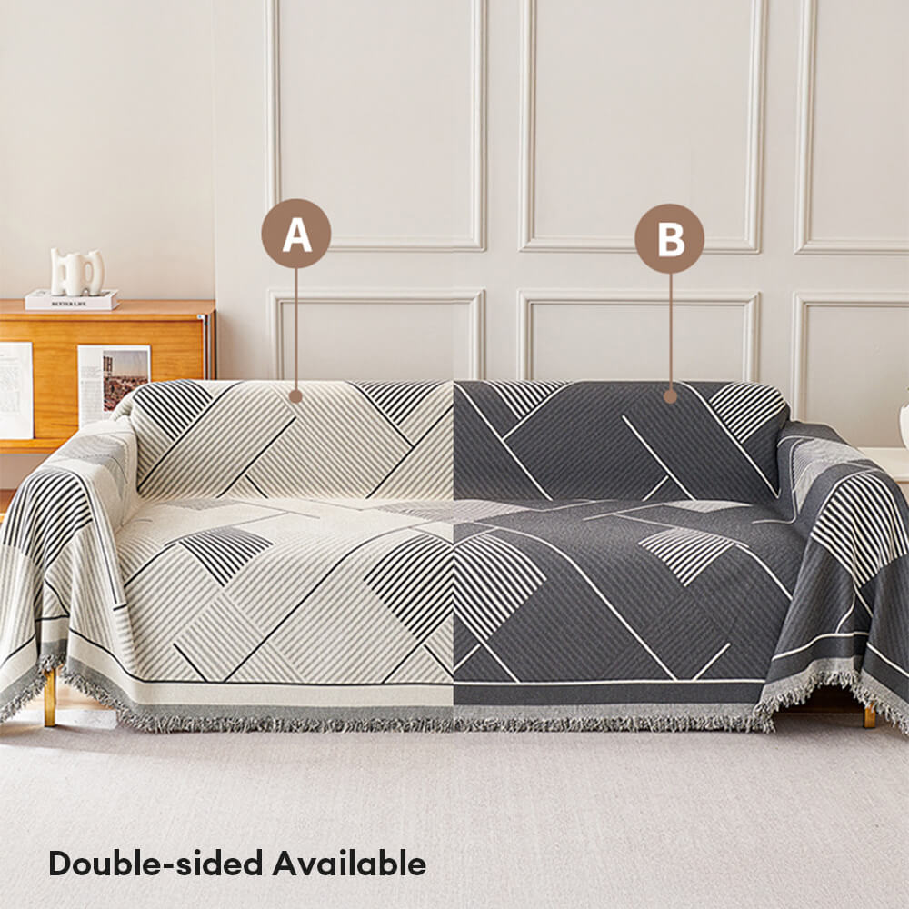 Classic Geometric Pattern Chenille Throw Sofa Cover