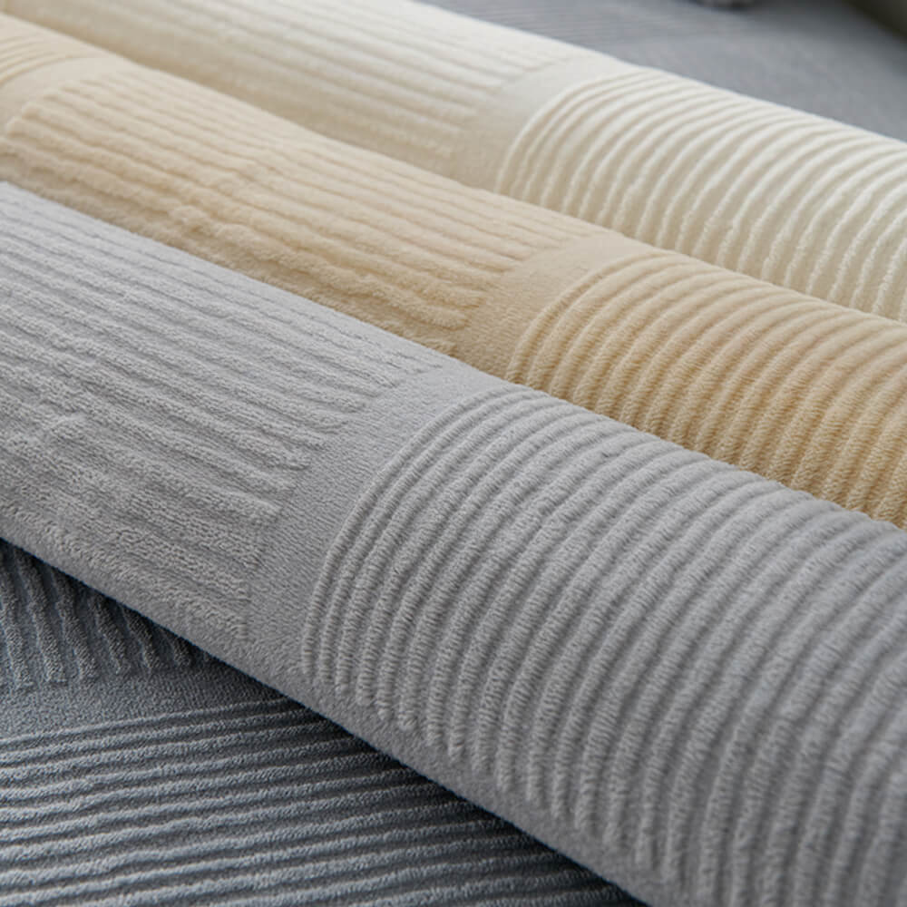 Classic Striped Square Plush Sofa Cover