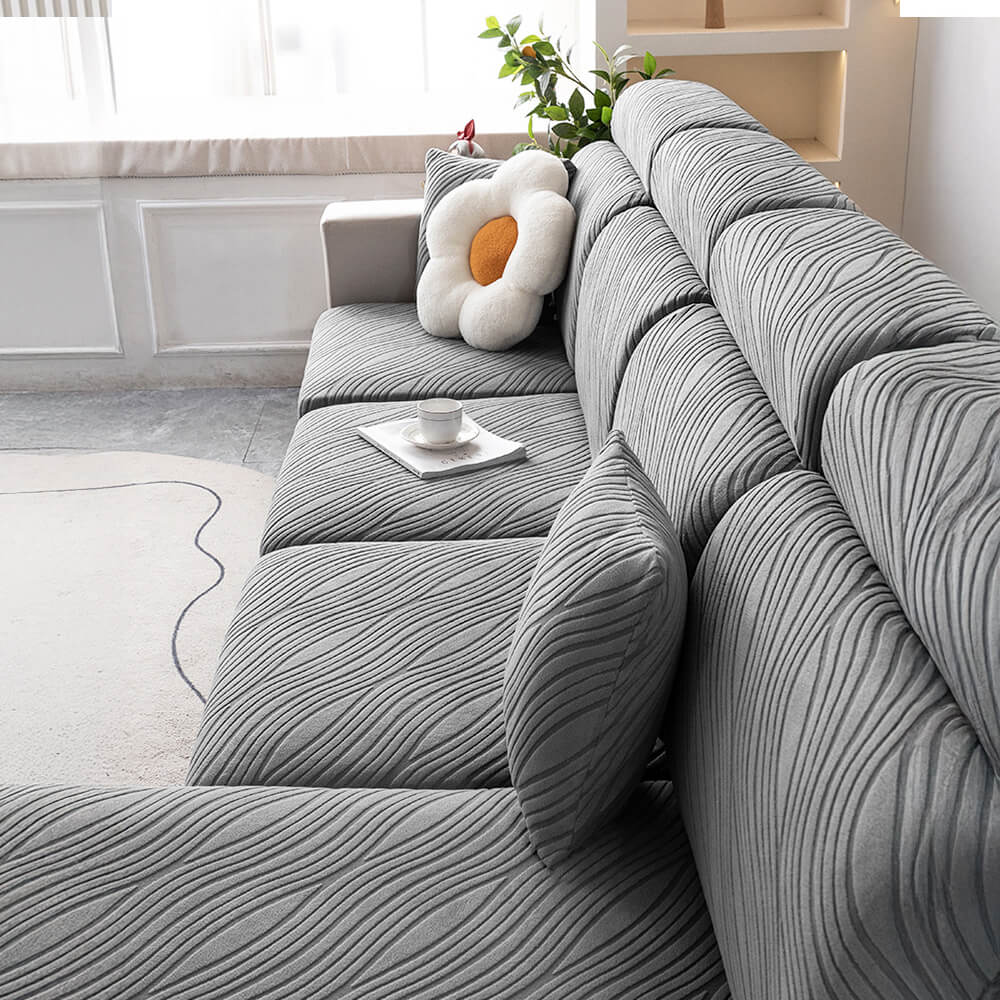 Wave Jacquard Sofa Stretch Anti-Slip Full Wrap Magic Sofa Cover