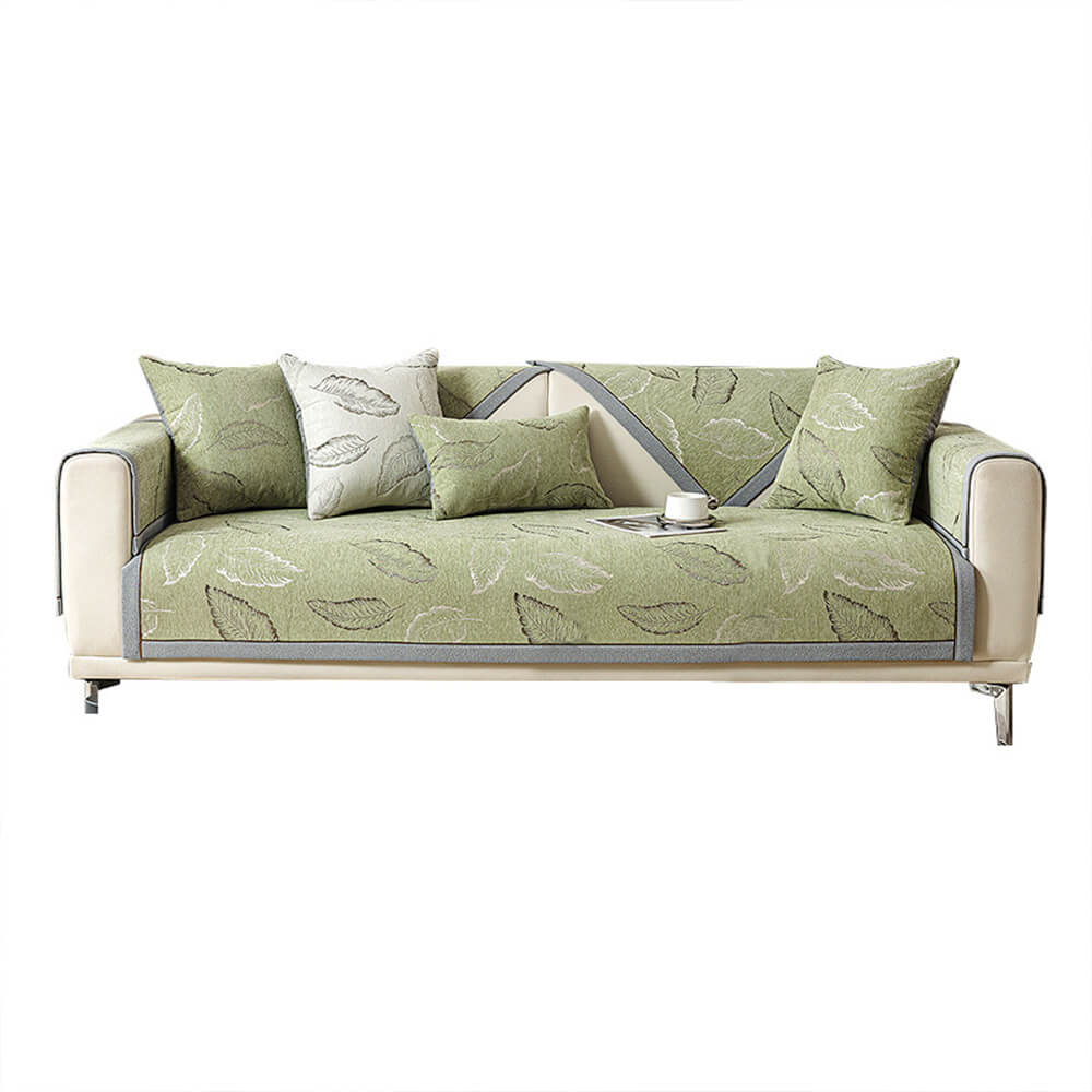Premium Leaf Texture Chenille Non-Slip Anti-Scratch Sofa Cover