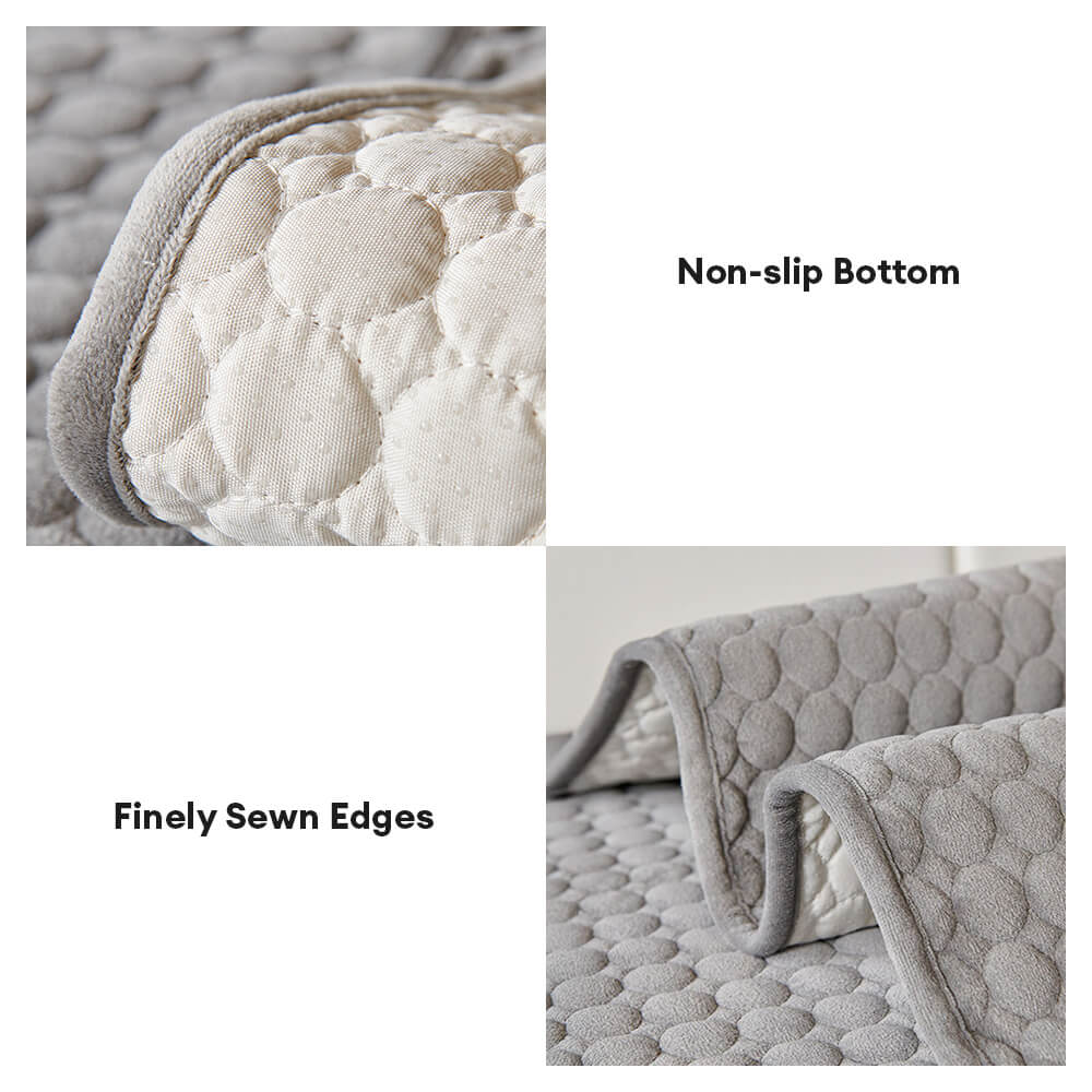 Round Quilted Suede Moisture-Absorbent Breathable Non-Slip Sofa Cover