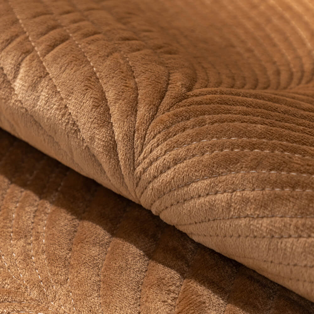 Leaf Patterned Plush Warm Non-Slip Sofa Cover