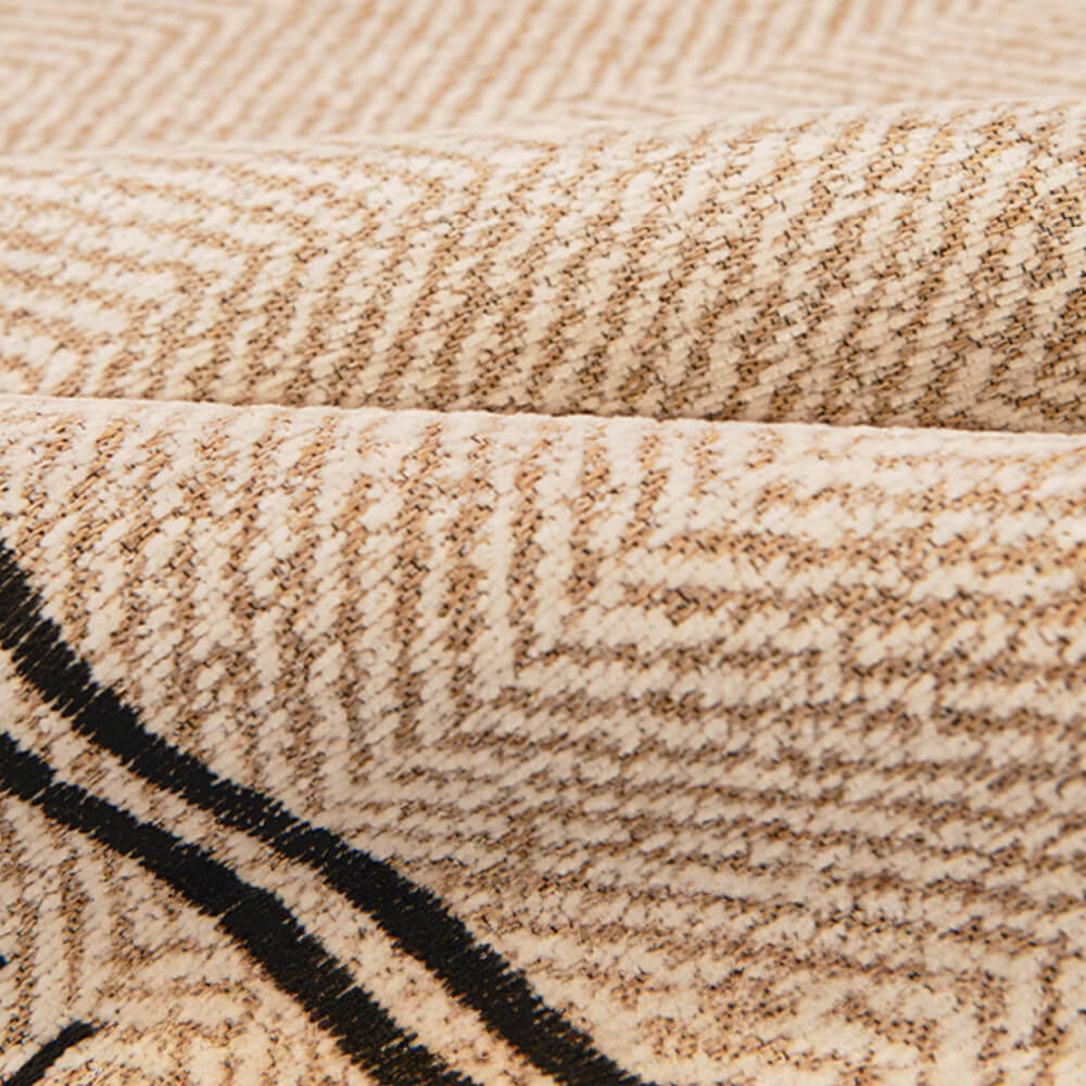 Non-Slip Herringbone Chenille Sofa Cover with Wavy Edges