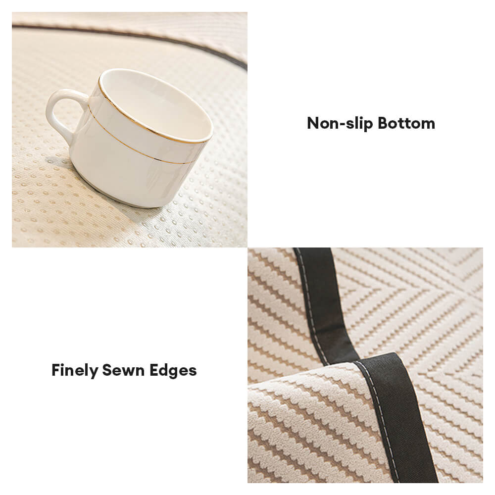 Two-Tone Woven Herringbone Skin-Friendly Polar Fleece Sofa Cover