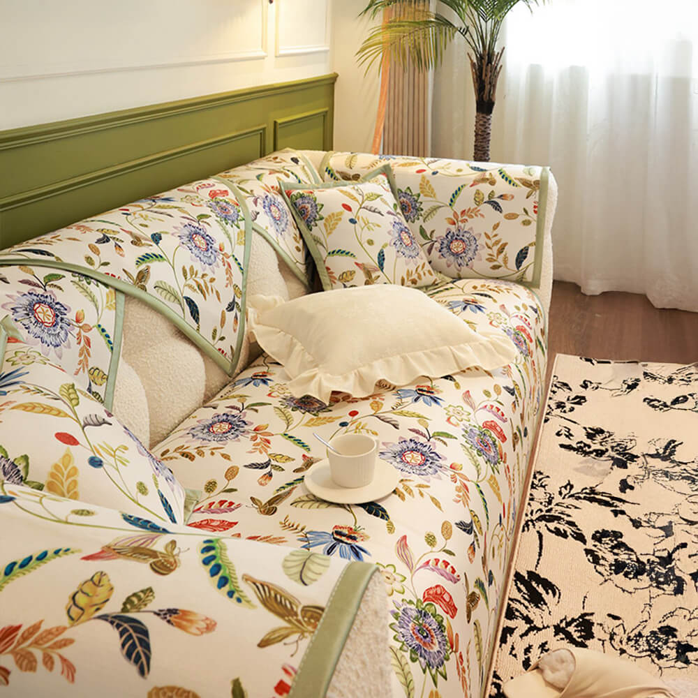 All-Season Cooling Pastoral Floral Sofa Cover