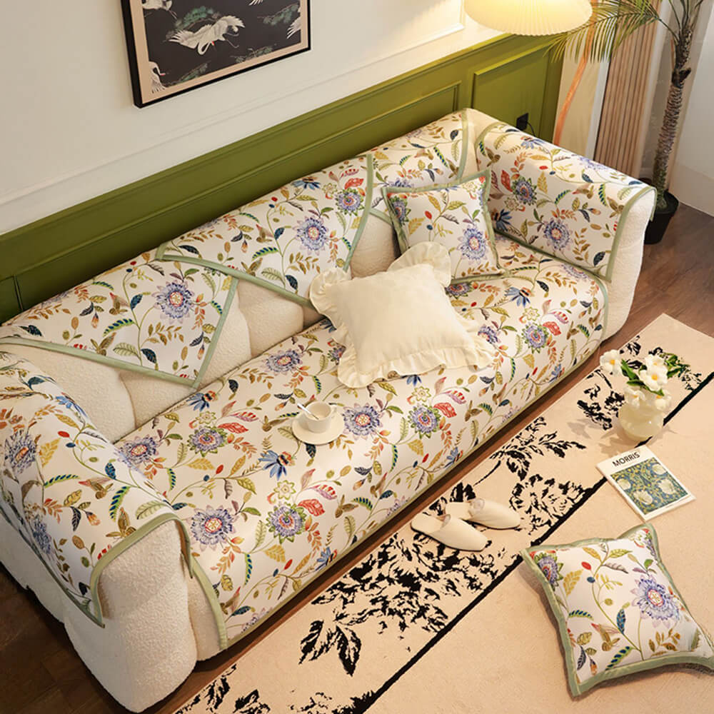 All-Season Cooling Pastoral Floral Sofa Cover