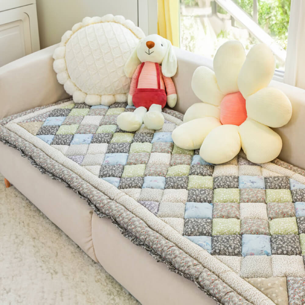 Floral Handmade Cotton Protective Sofa Cover