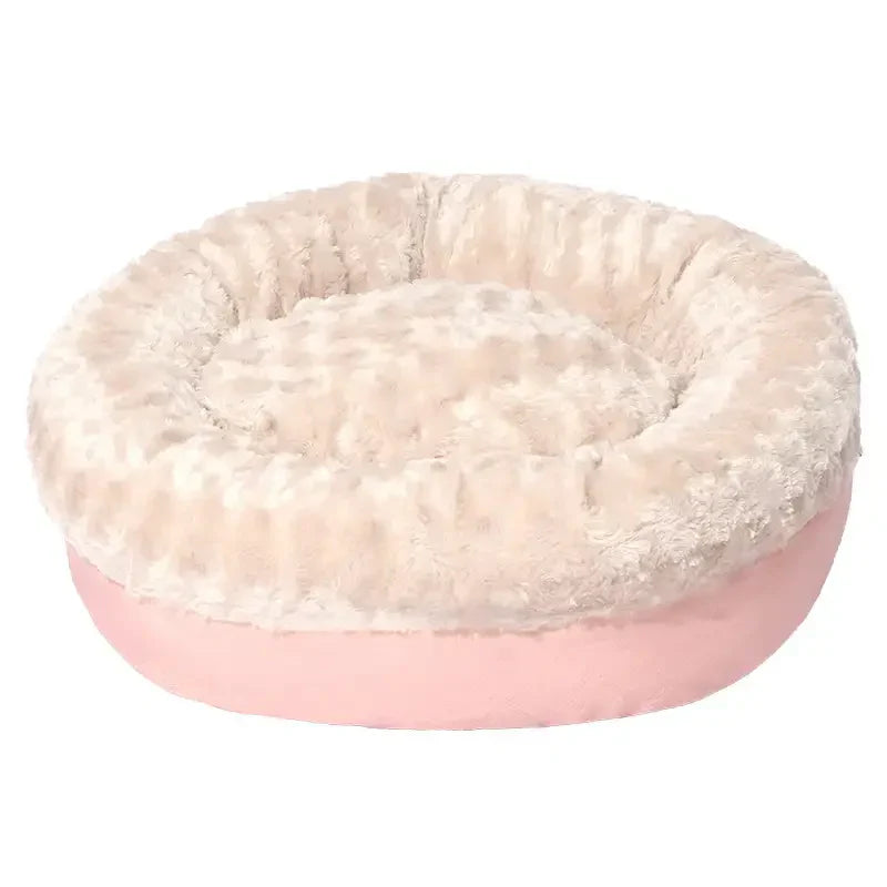 Fluffy Faux Rabbit Fur Warm Donut Dog & Cat Bed