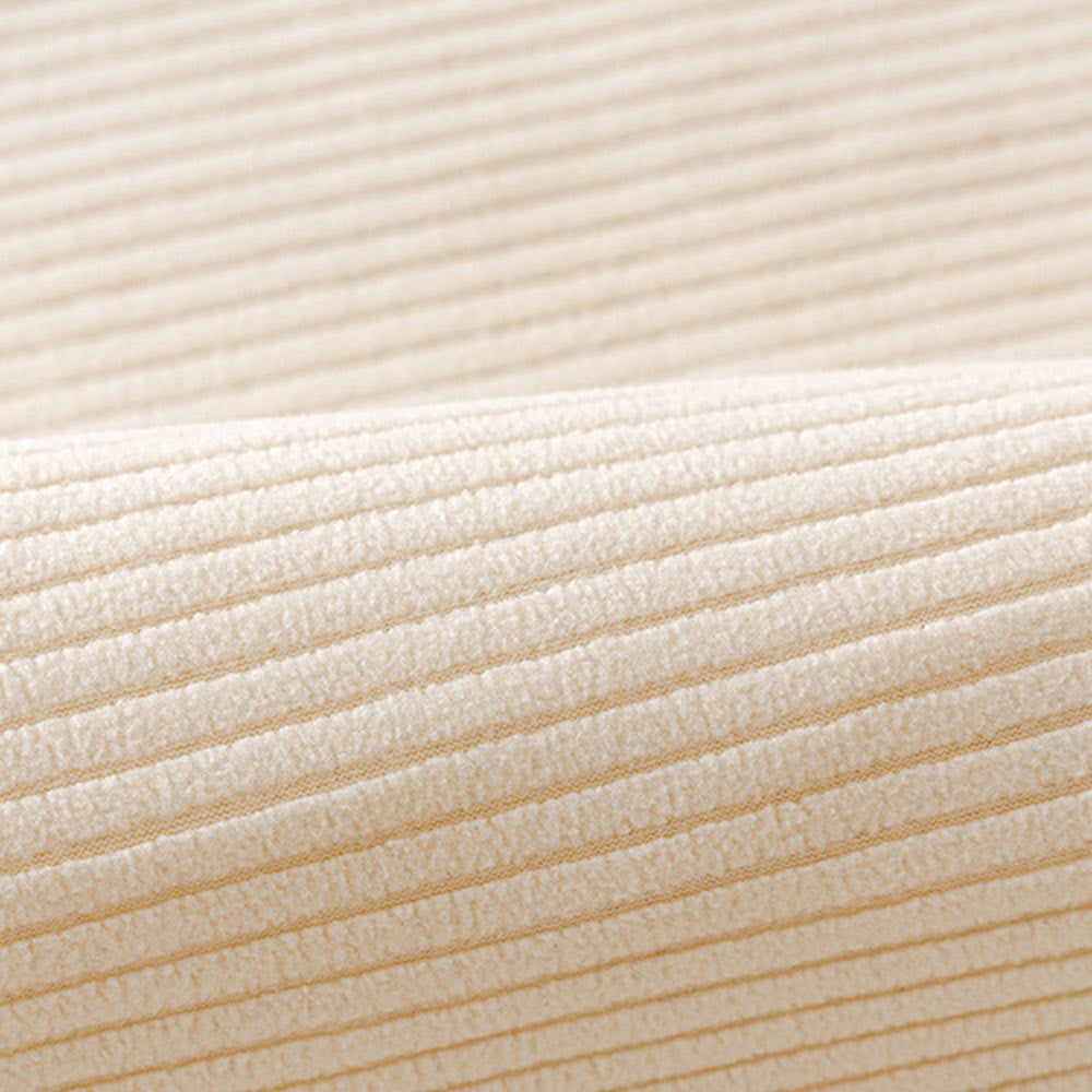 Modern Cream Vertical Stripes Fleece Sofa Cover for All Seasons
