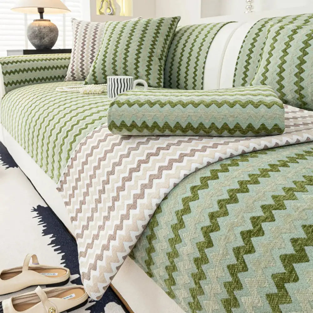 Chenille Art Corrugated Breathable Non-slip Sofa Cover