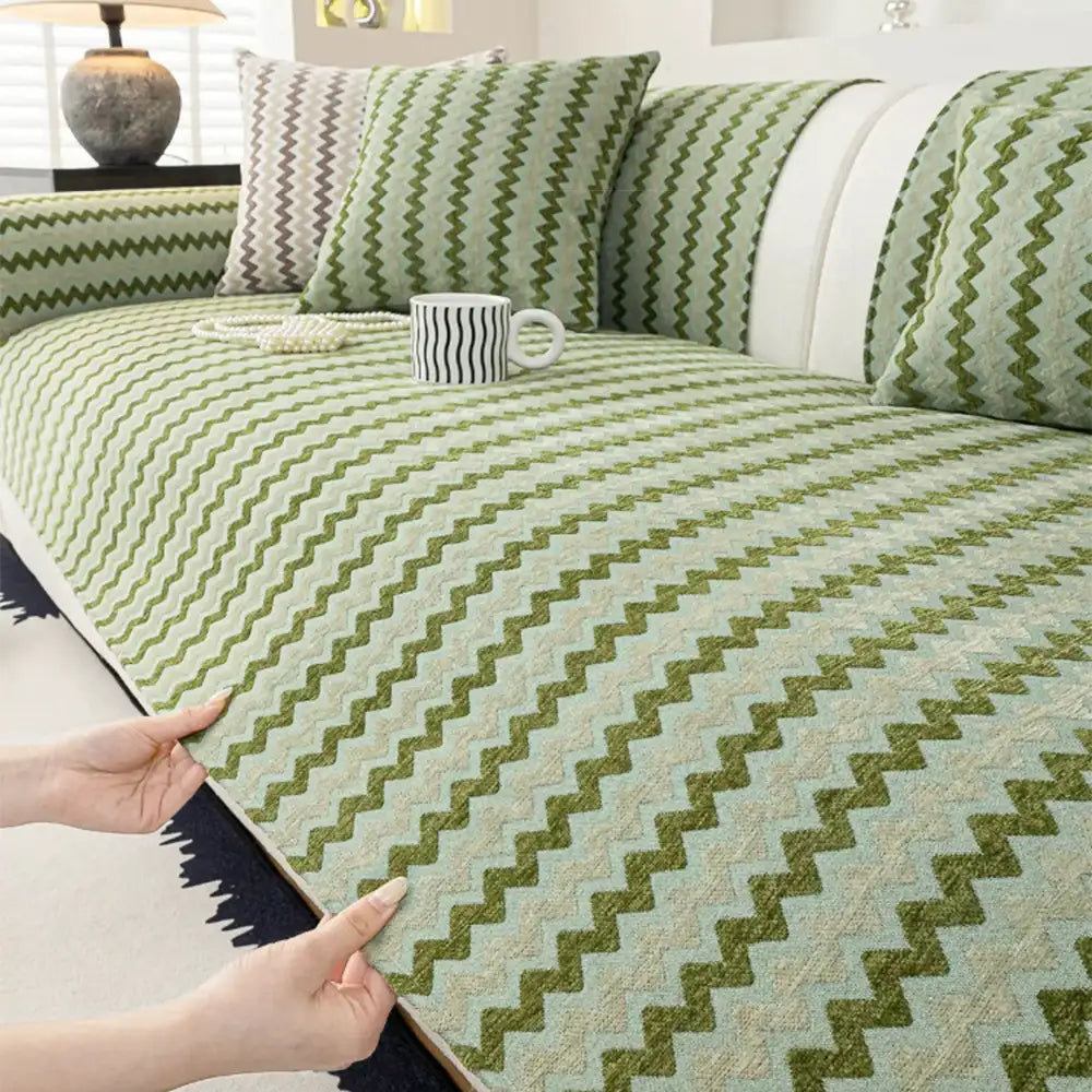 Chenille Art Corrugated Breathable Non-slip Sofa Cover