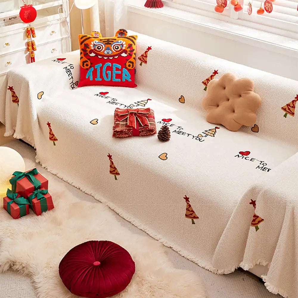 Christmas Tree Chic Thick Plush Sofa Blanket Sofa Cover