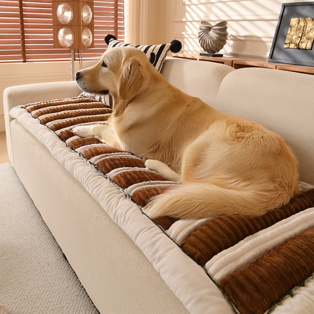 Comfort Plush Thickened Striped Non-Slip Sofa Cover