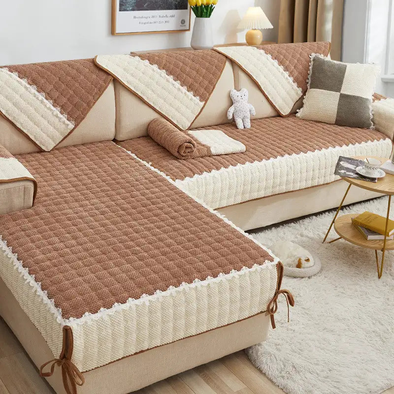 Corduroy Warm Scratch Resistant Sofa Protective Sofa Cover