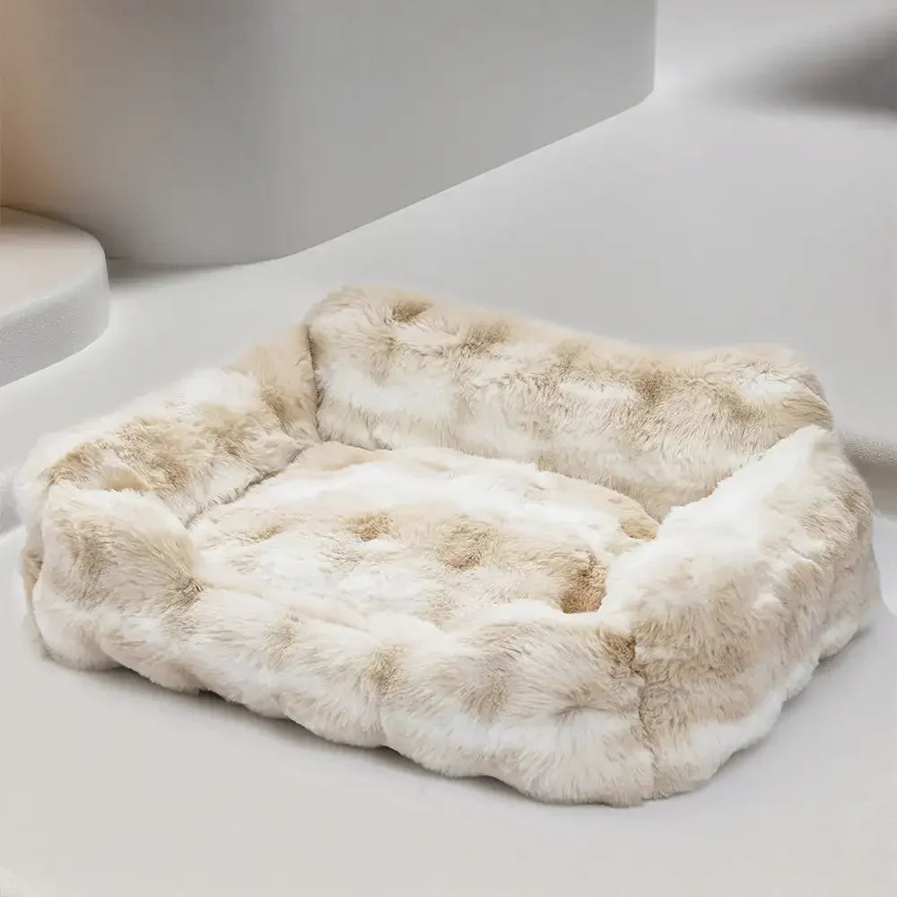 Faux Rabbit Velvet Fluffy Soft Dog And Cat Sofa Bed