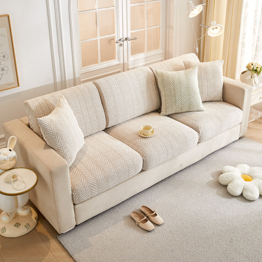 Herringbone Chenille Anti-Slip Magic Sofa Cover