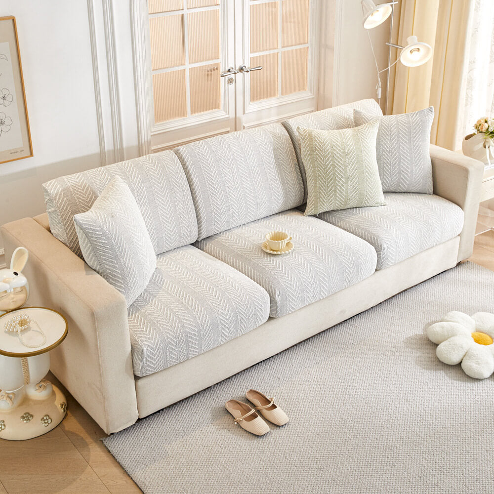 Herringbone Chenille Anti-Slip Magic Sofa Cover