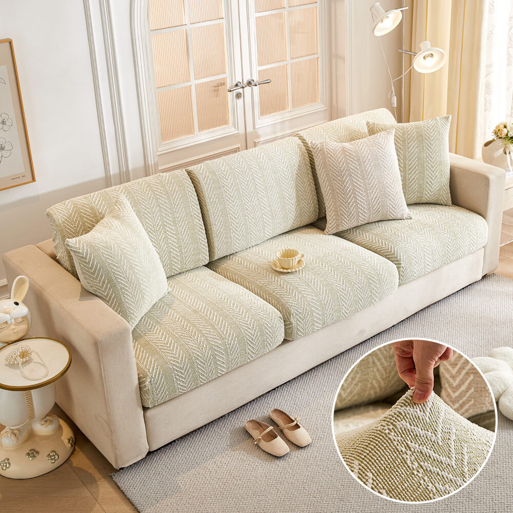 Herringbone Chenille Anti-Slip Magic Sofa Cover