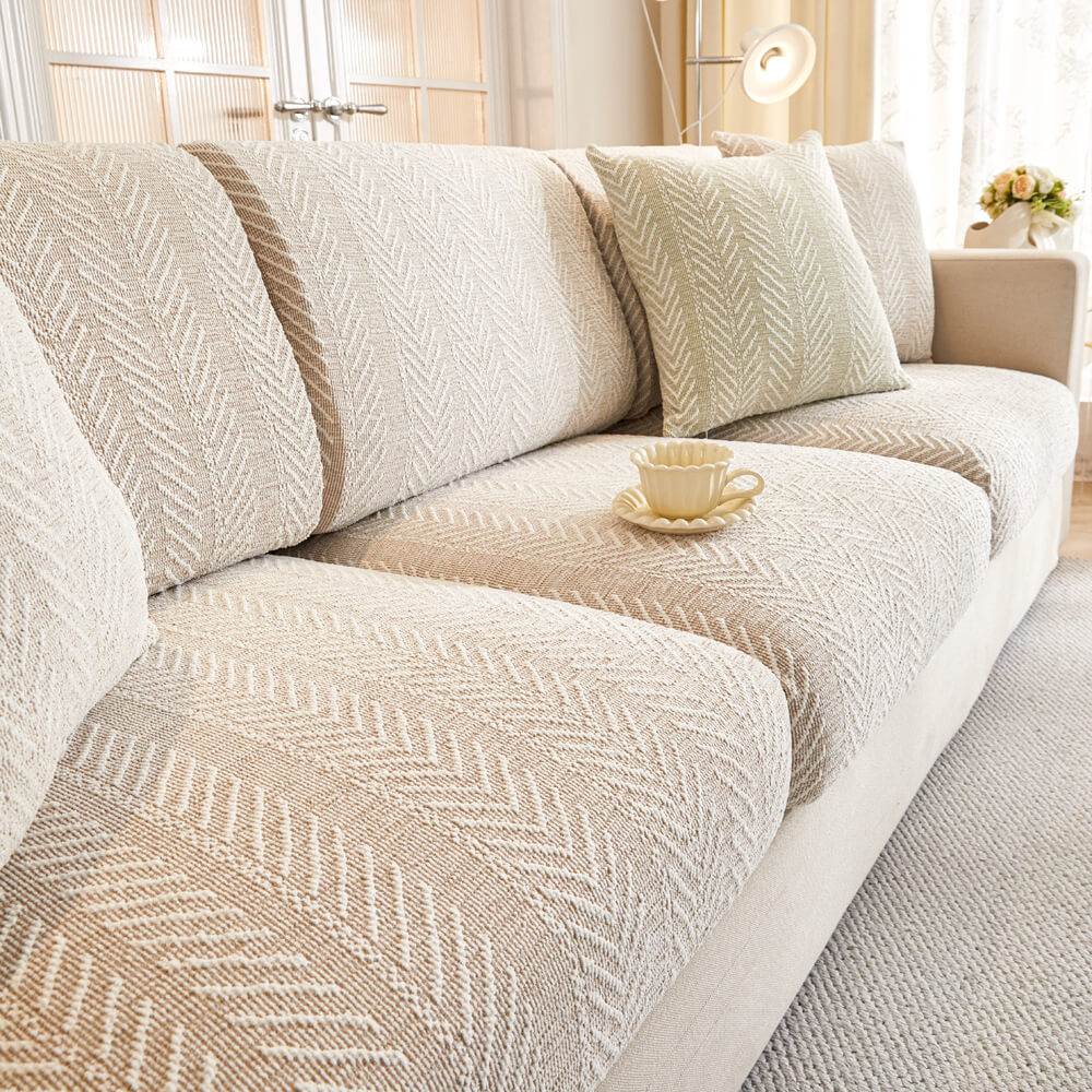 Herringbone Chenille Anti-Slip Magic Sofa Cover