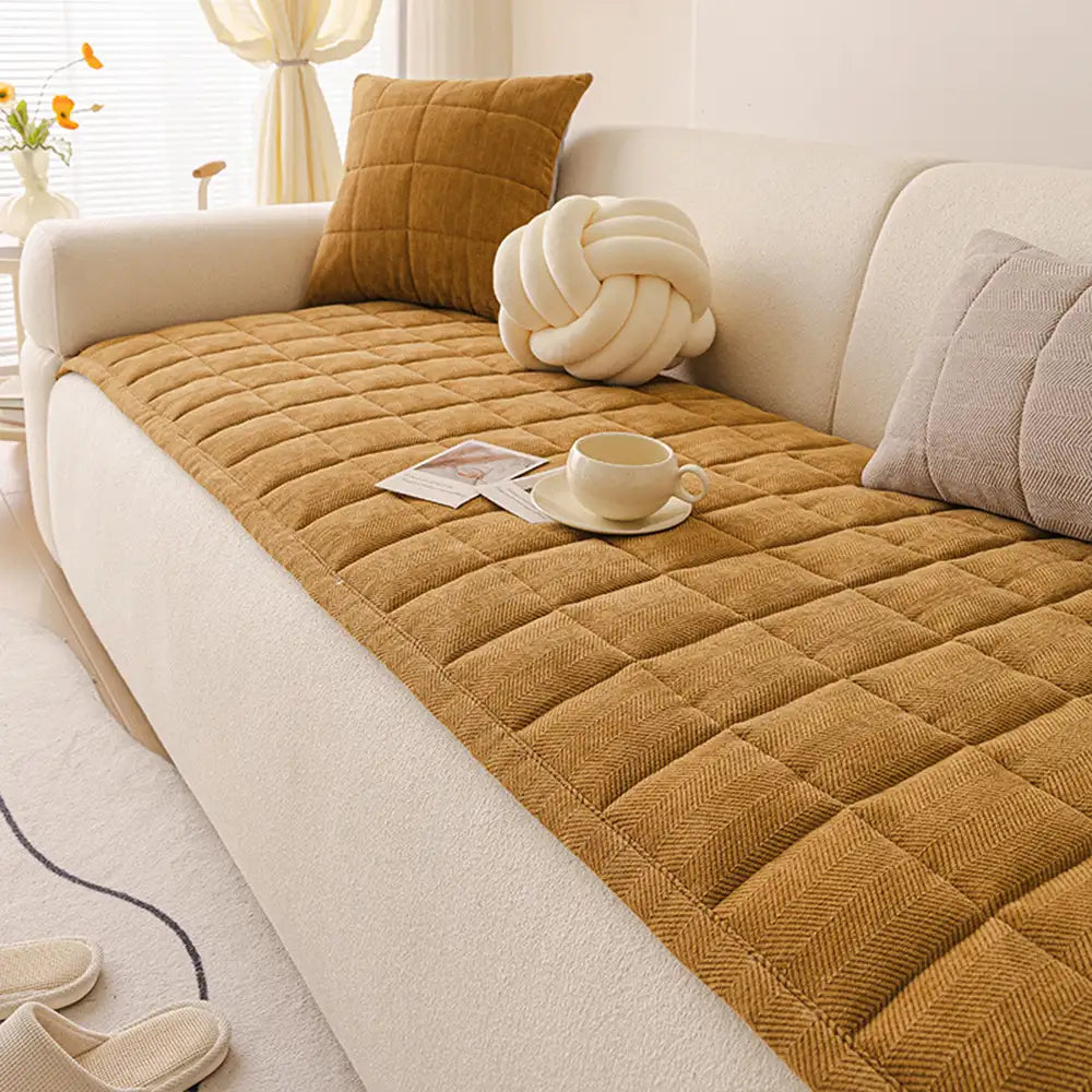 Herringbone Chenille Elegant Breathable Sofa Decoration Non-slip Sofa Cover