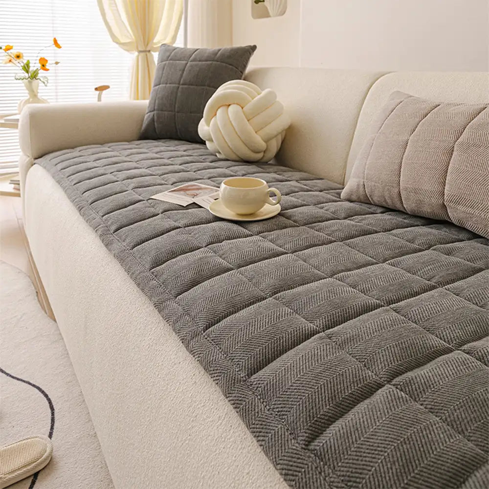 Herringbone Chenille Elegant Breathable Sofa Decoration Non-slip Sofa Cover